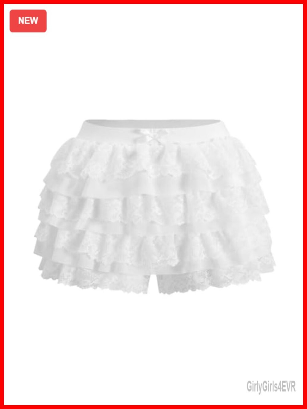 Y2K Ruffle Shorts Lace Layer Bloomers Cute Mini Skirt